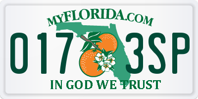FL license plate 0173SP