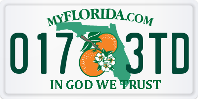 FL license plate 0173TD