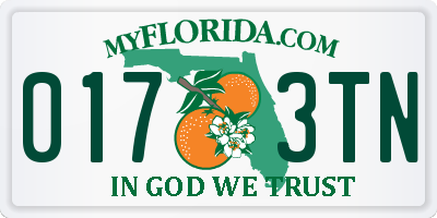 FL license plate 0173TN