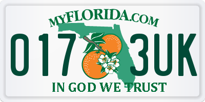 FL license plate 0173UK
