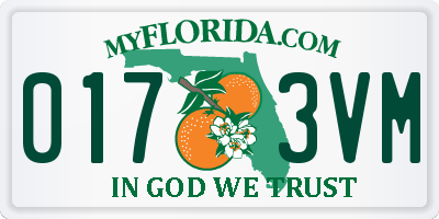 FL license plate 0173VM
