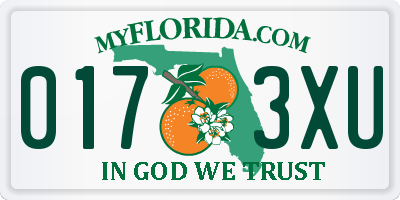 FL license plate 0173XU
