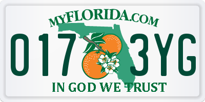FL license plate 0173YG