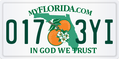 FL license plate 0173YI