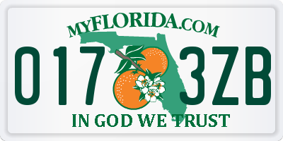 FL license plate 0173ZB