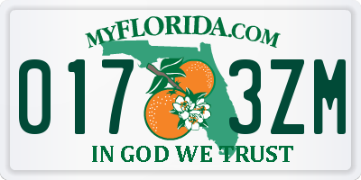 FL license plate 0173ZM
