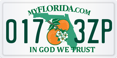 FL license plate 0173ZP