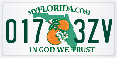 FL license plate 0173ZV