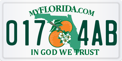 FL license plate 0174AB