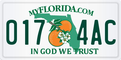 FL license plate 0174AC