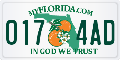 FL license plate 0174AD