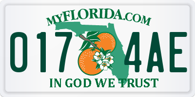 FL license plate 0174AE