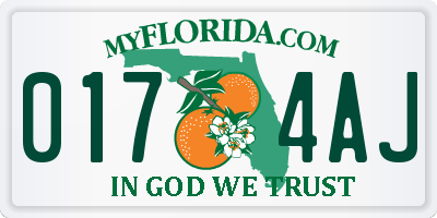 FL license plate 0174AJ