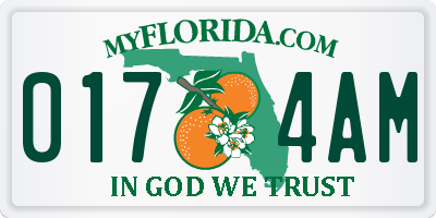 FL license plate 0174AM