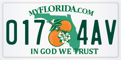 FL license plate 0174AV