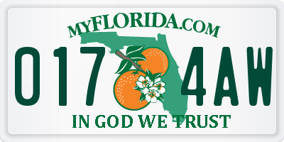 FL license plate 0174AW