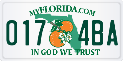 FL license plate 0174BA