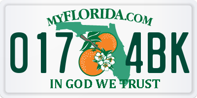 FL license plate 0174BK