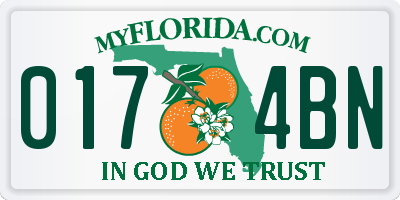 FL license plate 0174BN