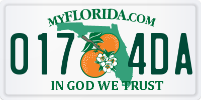 FL license plate 0174DA