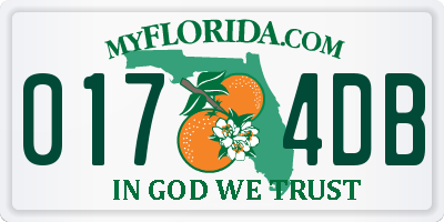 FL license plate 0174DB