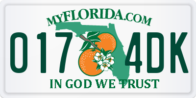 FL license plate 0174DK