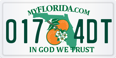 FL license plate 0174DT