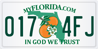 FL license plate 0174FJ