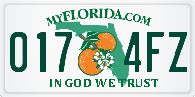FL license plate 0174FZ