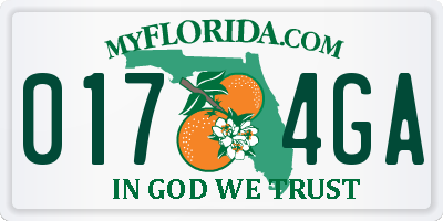 FL license plate 0174GA