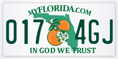 FL license plate 0174GJ