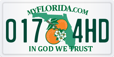 FL license plate 0174HD