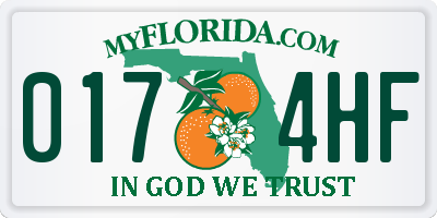 FL license plate 0174HF