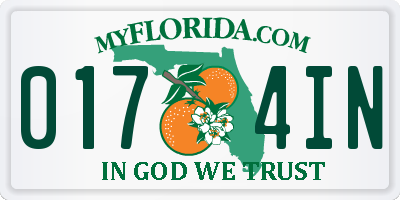 FL license plate 0174IN