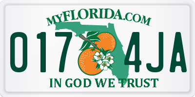 FL license plate 0174JA
