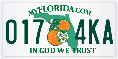 FL license plate 0174KA