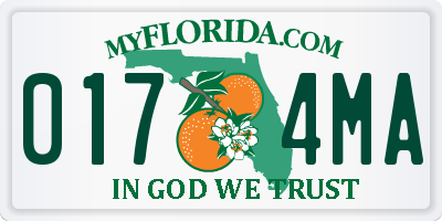 FL license plate 0174MA
