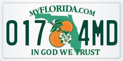 FL license plate 0174MD