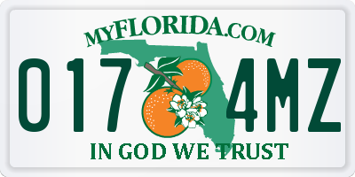 FL license plate 0174MZ