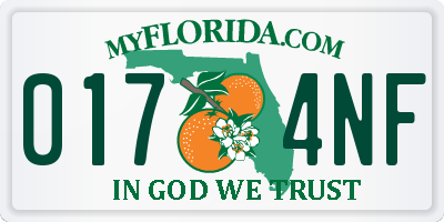 FL license plate 0174NF