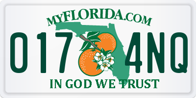FL license plate 0174NQ