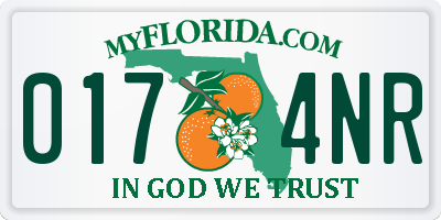 FL license plate 0174NR