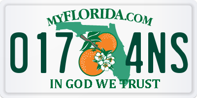 FL license plate 0174NS