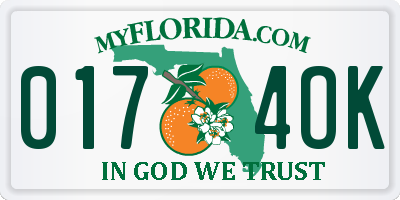 FL license plate 0174OK