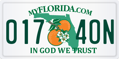 FL license plate 0174ON