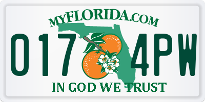 FL license plate 0174PW