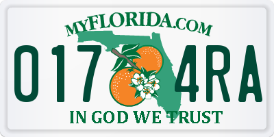 FL license plate 0174RA