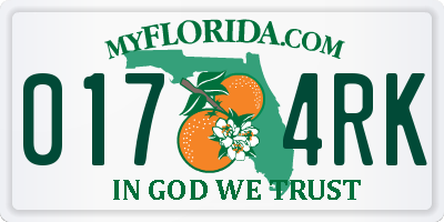 FL license plate 0174RK
