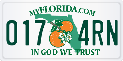 FL license plate 0174RN