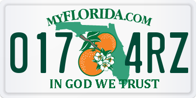 FL license plate 0174RZ